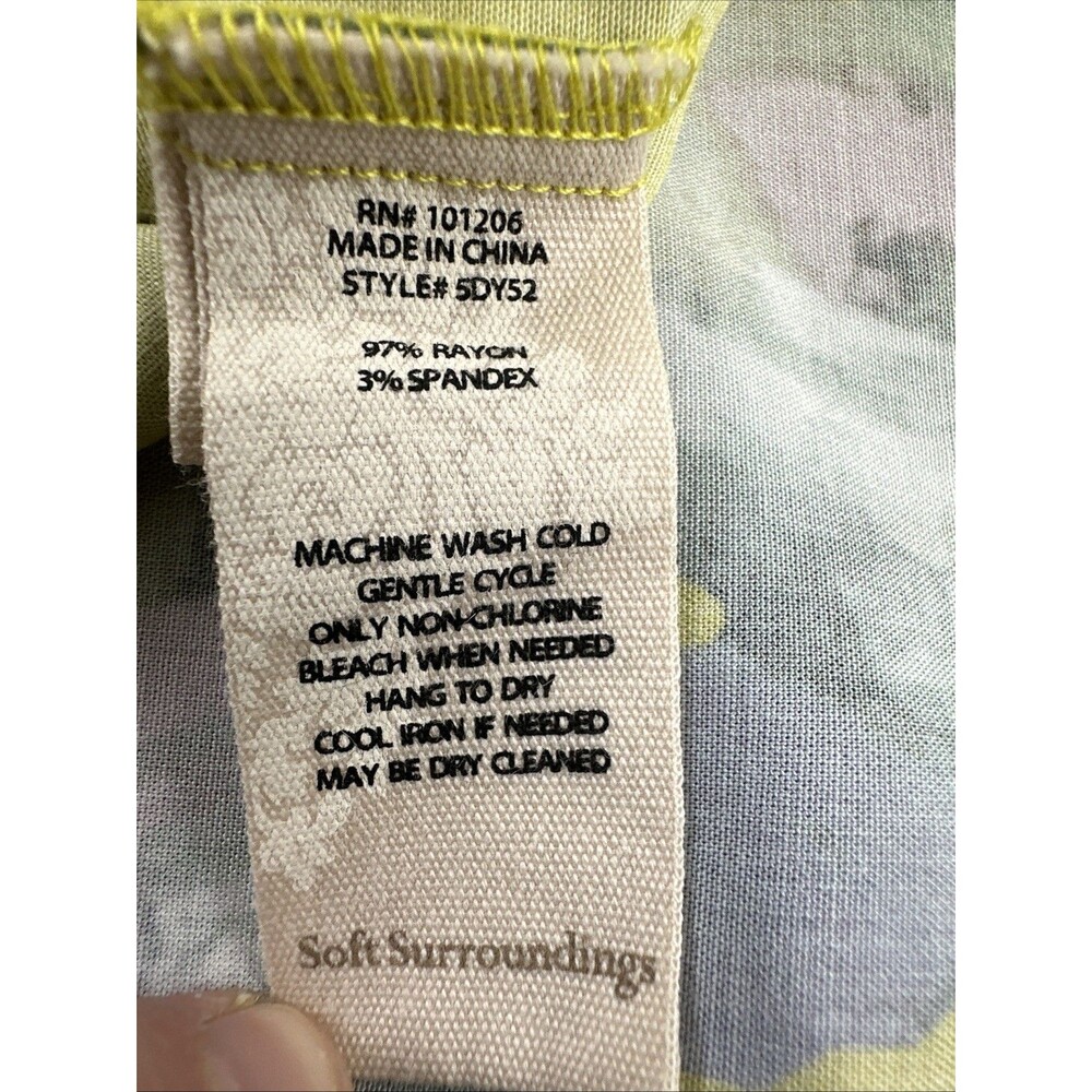 Soft Surroundings Maise Floral Smocked Midi Dress Yellow Flutter Sleeve Plus 2X - Picture 12 of 13